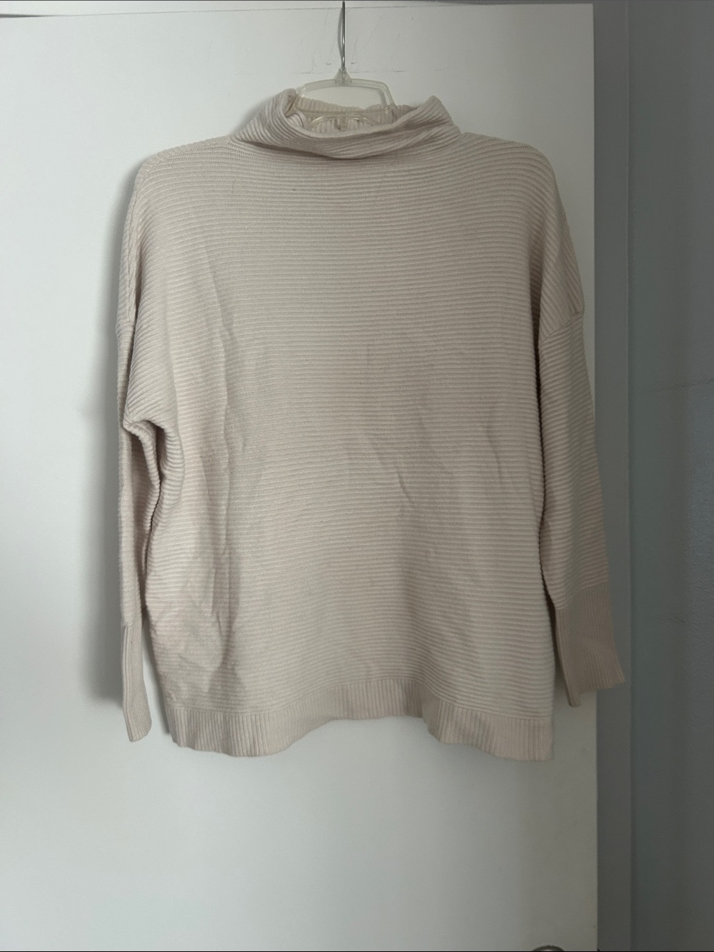 Chelsea & Theodore Soft Cream Ribbed Turtleneck Sweater